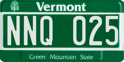 VT license plate NNQ025