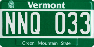 VT license plate NNQ033