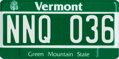 VT license plate NNQ036