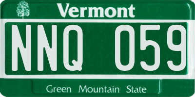 VT license plate NNQ059