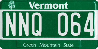 VT license plate NNQ064