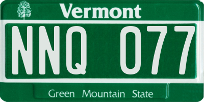 VT license plate NNQ077
