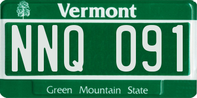 VT license plate NNQ091