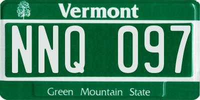 VT license plate NNQ097