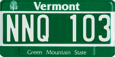 VT license plate NNQ103