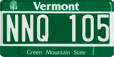 VT license plate NNQ105