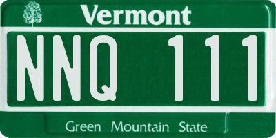 VT license plate NNQ111