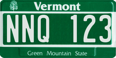 VT license plate NNQ123