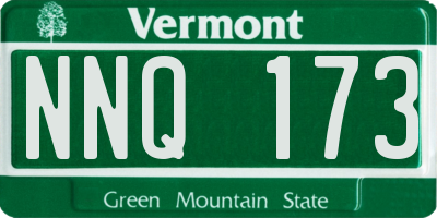 VT license plate NNQ173