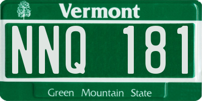 VT license plate NNQ181