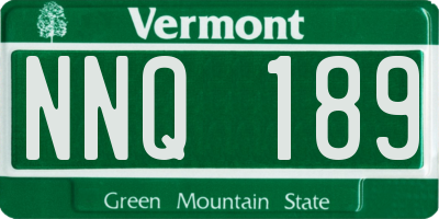 VT license plate NNQ189