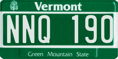VT license plate NNQ190