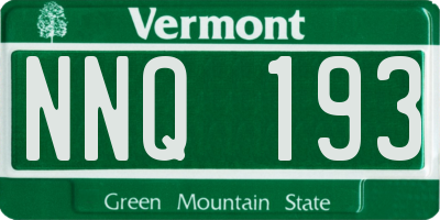 VT license plate NNQ193