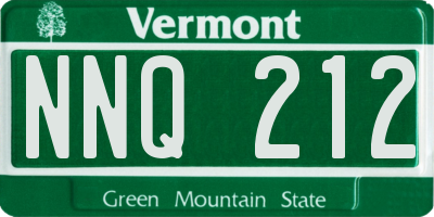 VT license plate NNQ212