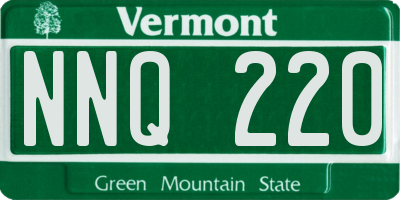 VT license plate NNQ220