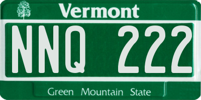 VT license plate NNQ222