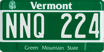 VT license plate NNQ224