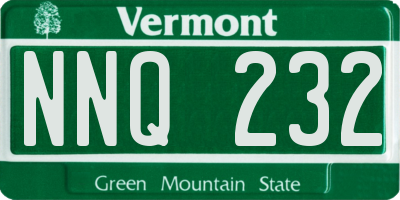 VT license plate NNQ232