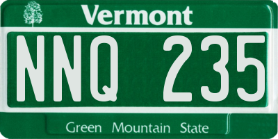 VT license plate NNQ235