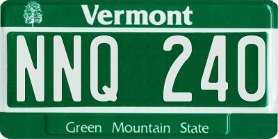 VT license plate NNQ240
