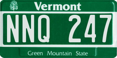 VT license plate NNQ247