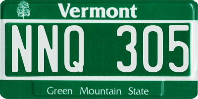 VT license plate NNQ305