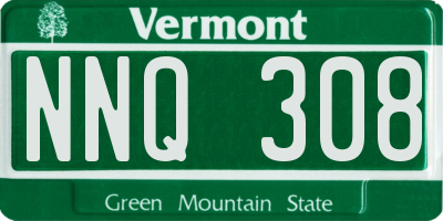VT license plate NNQ308