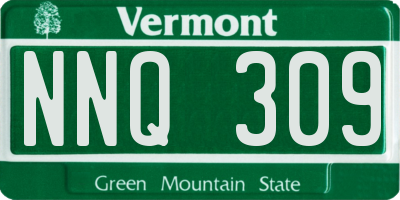 VT license plate NNQ309
