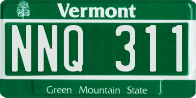 VT license plate NNQ311