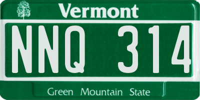 VT license plate NNQ314