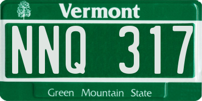 VT license plate NNQ317