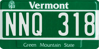 VT license plate NNQ318