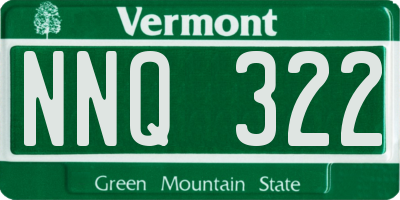 VT license plate NNQ322