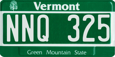 VT license plate NNQ325
