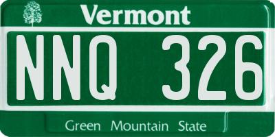 VT license plate NNQ326
