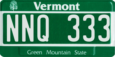 VT license plate NNQ333