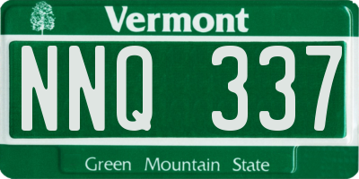 VT license plate NNQ337