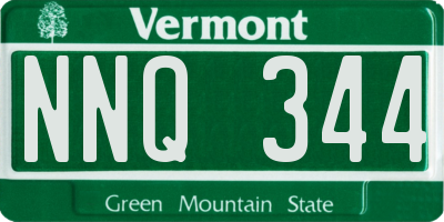 VT license plate NNQ344