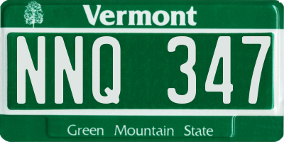 VT license plate NNQ347