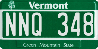 VT license plate NNQ348
