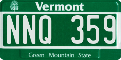VT license plate NNQ359