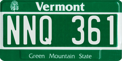 VT license plate NNQ361