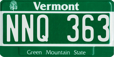 VT license plate NNQ363