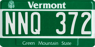 VT license plate NNQ372