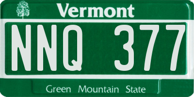 VT license plate NNQ377