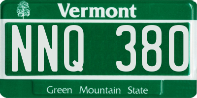 VT license plate NNQ380