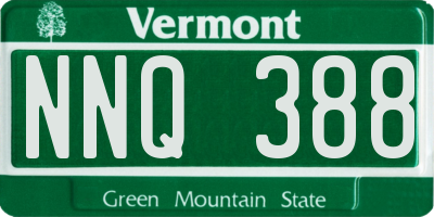 VT license plate NNQ388