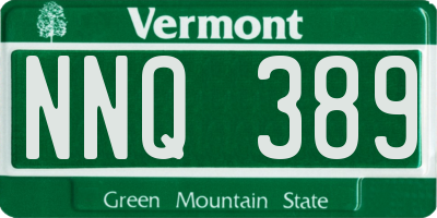 VT license plate NNQ389