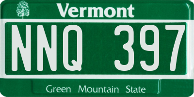 VT license plate NNQ397