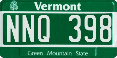 VT license plate NNQ398
